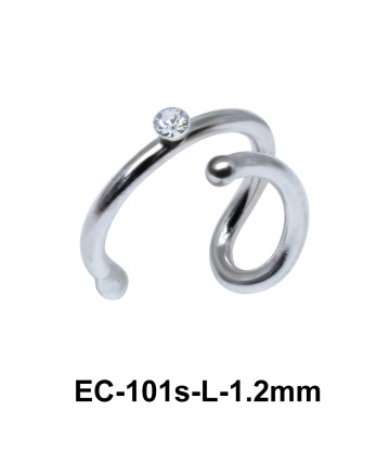 Bezel Set Stone Circular Ear Cuff EC-101 (1.2)